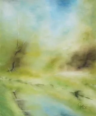 Am Sachsenbrunner Teich - impressionistisch gemalt